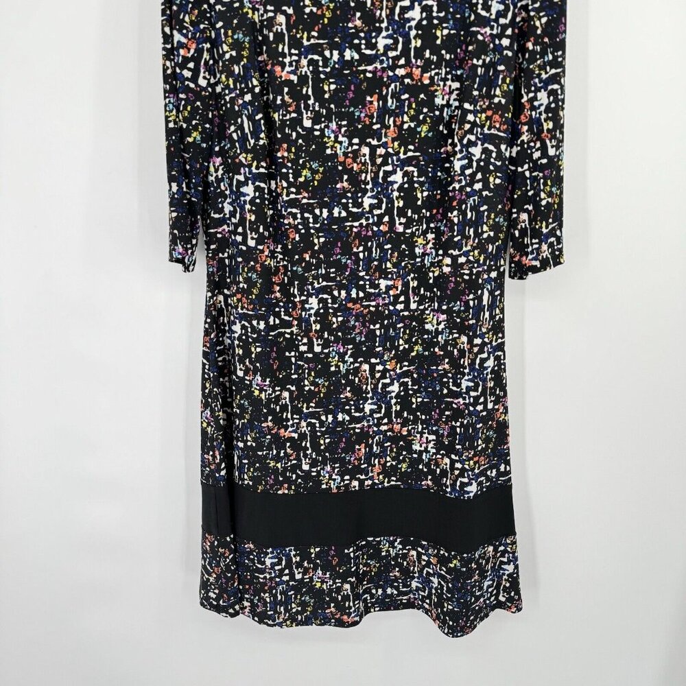 American Living Dress Womens Black Pattern 3/4 Sleeve Pullover Knit Size 16 - Picture 8 of 10